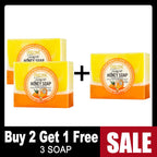 AILKE Natural Turmeric Honey Soap Cleanser, Lightening, Clean Skin, Remove Dark Spots, Stains, for Face and Body, 200g/7 oz