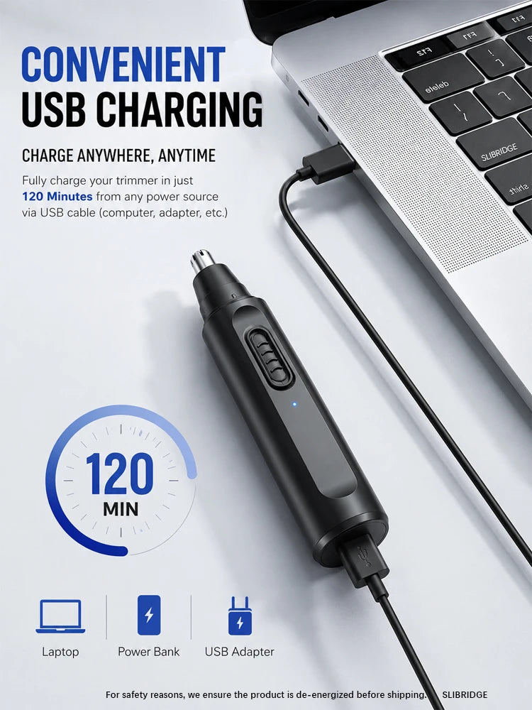 Nose & Ear Hair Trimmer Facial Hair Remover, Washable Portable, 1pc