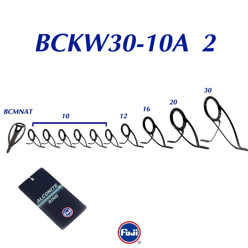 Original Fuji KW30-8A10A Silver or Dark Grey Color Alconite Guide set for Surfcasting Rod and Heavy Surf Fishing Rods components
