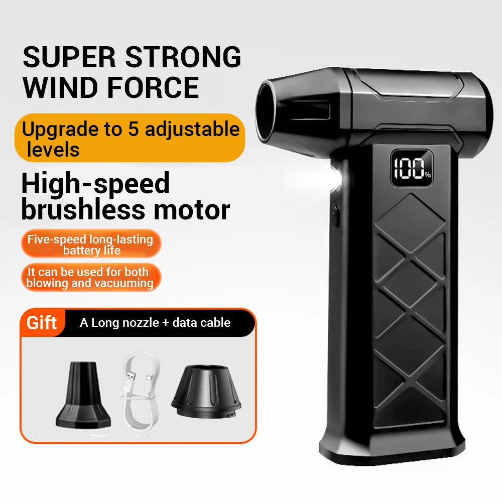 800000RPM Turbofan High Power Jet Fan Brushless Motor Variable Speed Dust Blower Cleaning Tool Air Duster Air Blower Handheld