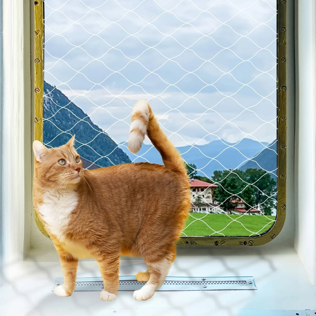 1set Different Sizes Transparent Cat Safety Net with Accessories for Balcony and Stairs - Prevents Pet Falls and Escapes
