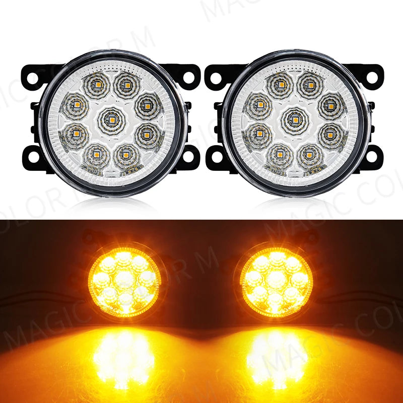 LED Fog Light For Citroen Ford Honda Suzuki Isuzu Mitsubishi Renault Auto Car Fog Lamp 8000LM 30W White Yellow 12V Waterproof