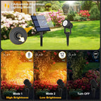 3000K/6000K/RGB Outdoor Solar LED Light IP65 Garden Landscape Pathway Wall Lamp for Tree Decor Yard Street Solar Spotlight