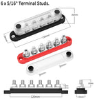 DaierTek Car Terminal Block Negative Bus Bar 12V 150A Terminal Block 12V Power Distribution Block M8 Termianl Bus for Automotive
