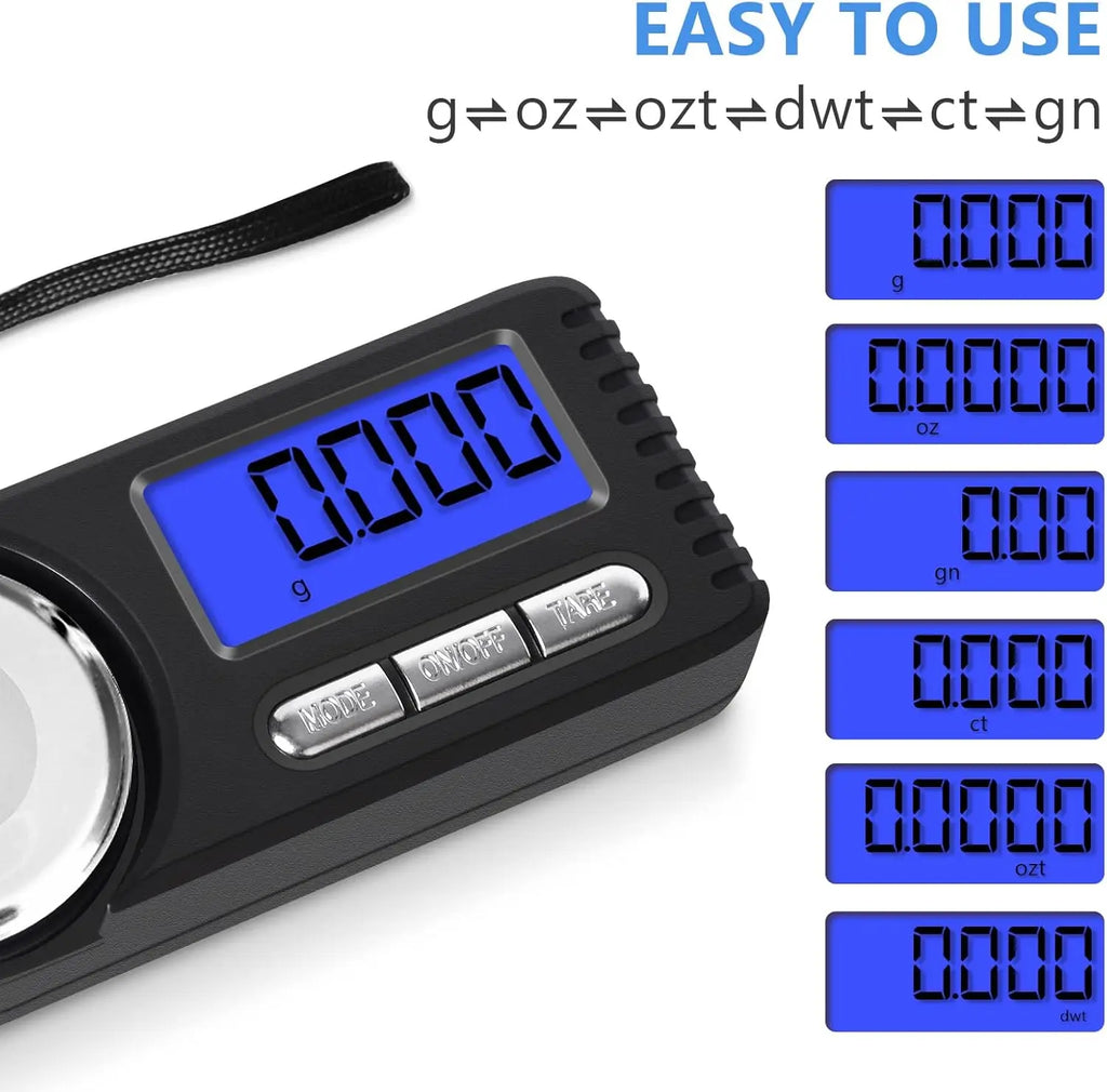 Digital Milligram Scale 50g/0.001g, Mg Scale for Powder Medicine with Portable Case, Microgram Scale 20g Calibration Weight