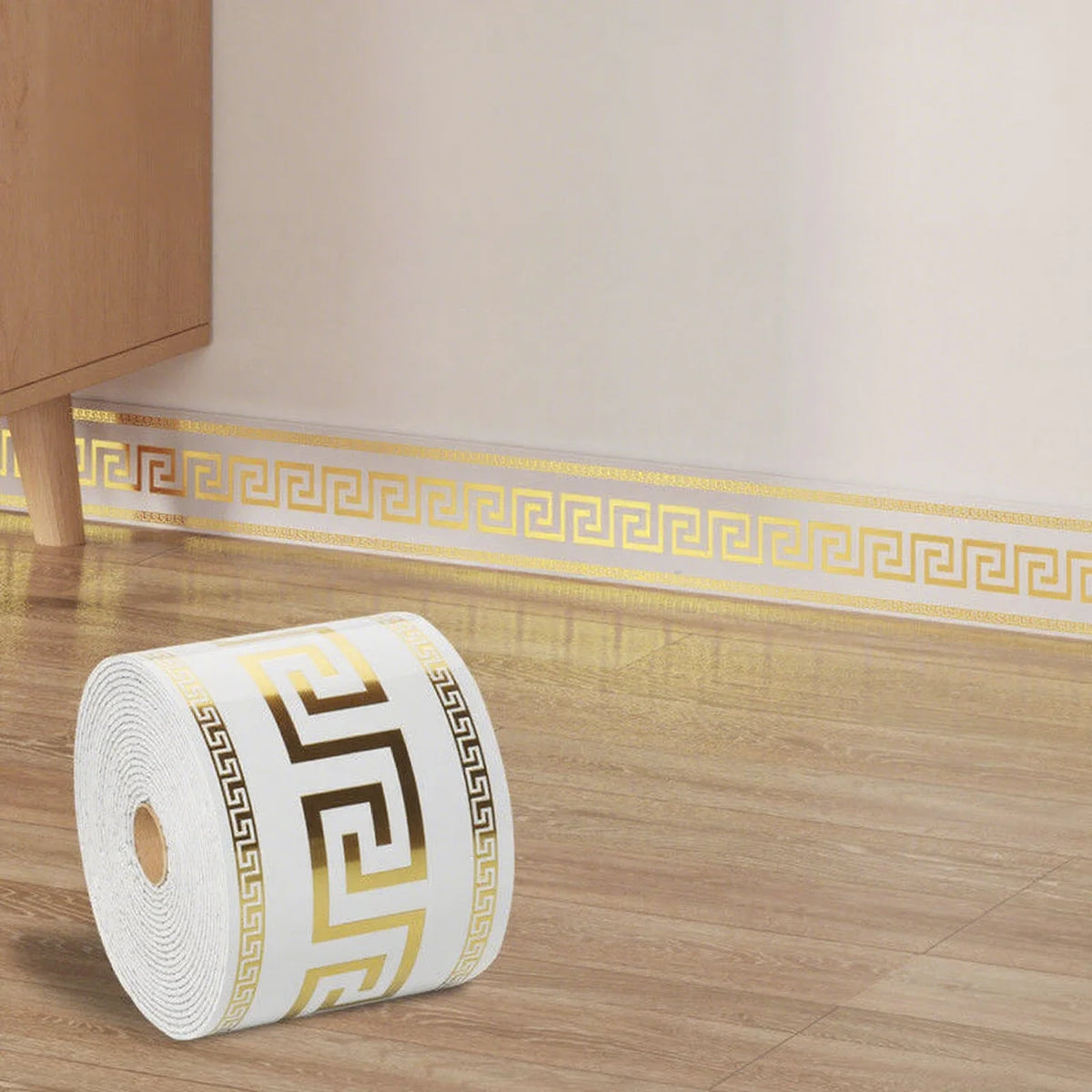 Rolled Self-Stick Baseboard Trim-Anti-Collision Waterproof Wall Waistband Sticker for Living Room Bedroom Home Decor