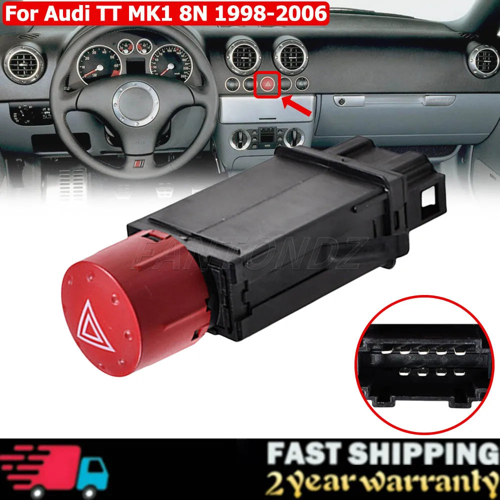 Emergency Hazard Warning Light Flasher Switch For Audi TT MK1 8N 1998-2006 8N0941509B Turn Signal Relay Control Switch