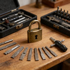 10 in 1 Tubular Lock Pick Set Interchangeable Stainless Steel Keys Unlocking Tool for Locksmith Professional Use Daily Unlocking