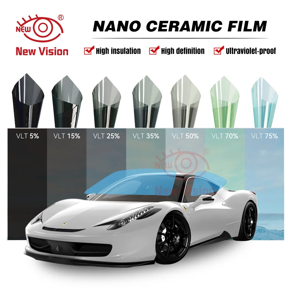 1mX300cm HD High Clarity 4K Sun Heat Control IR100% Nano Ceramic Solar Privacy Car Tint Window Film Ceramic UV Protection Window