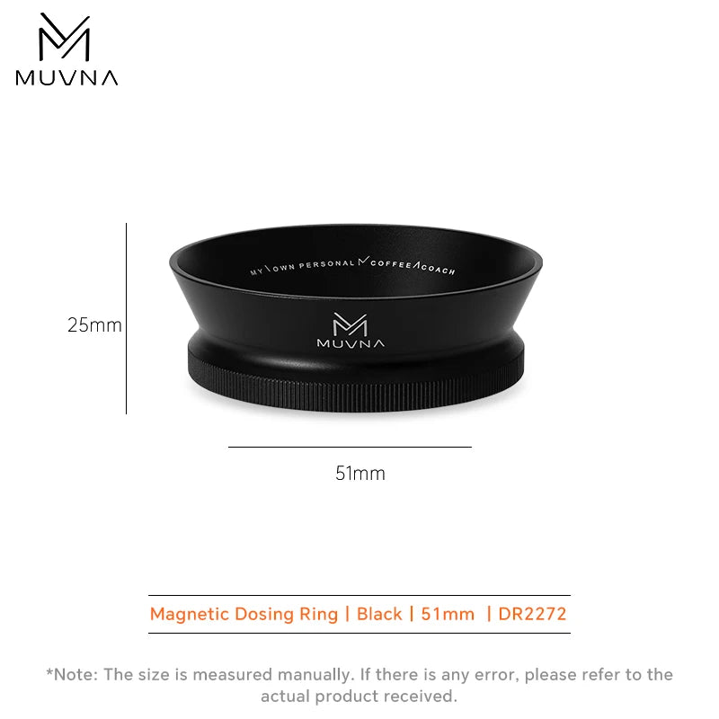 MUVNA Espresso Dosing Funnel, Coffee Portafilter Funnel with 8 Magnetized Steel, Compatible with 51/53/58mm Portafilter