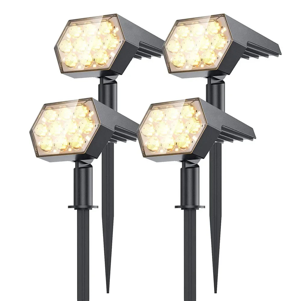 Solar Lights Outdoor  92 LED Solar Spot Lights Outdoor IP67 Waterproof Solar Garden Lights 2 In 1 for Yard Garden Porch