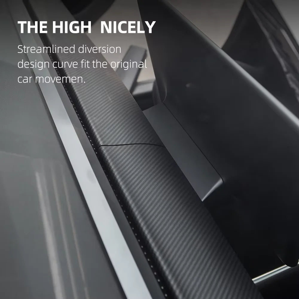 Car Dashboard Cover For Tesla Model 3 Y Door Dash Trim Panel Carbon Fibre ABS Interior Accessories Sticker 2021-2024 New