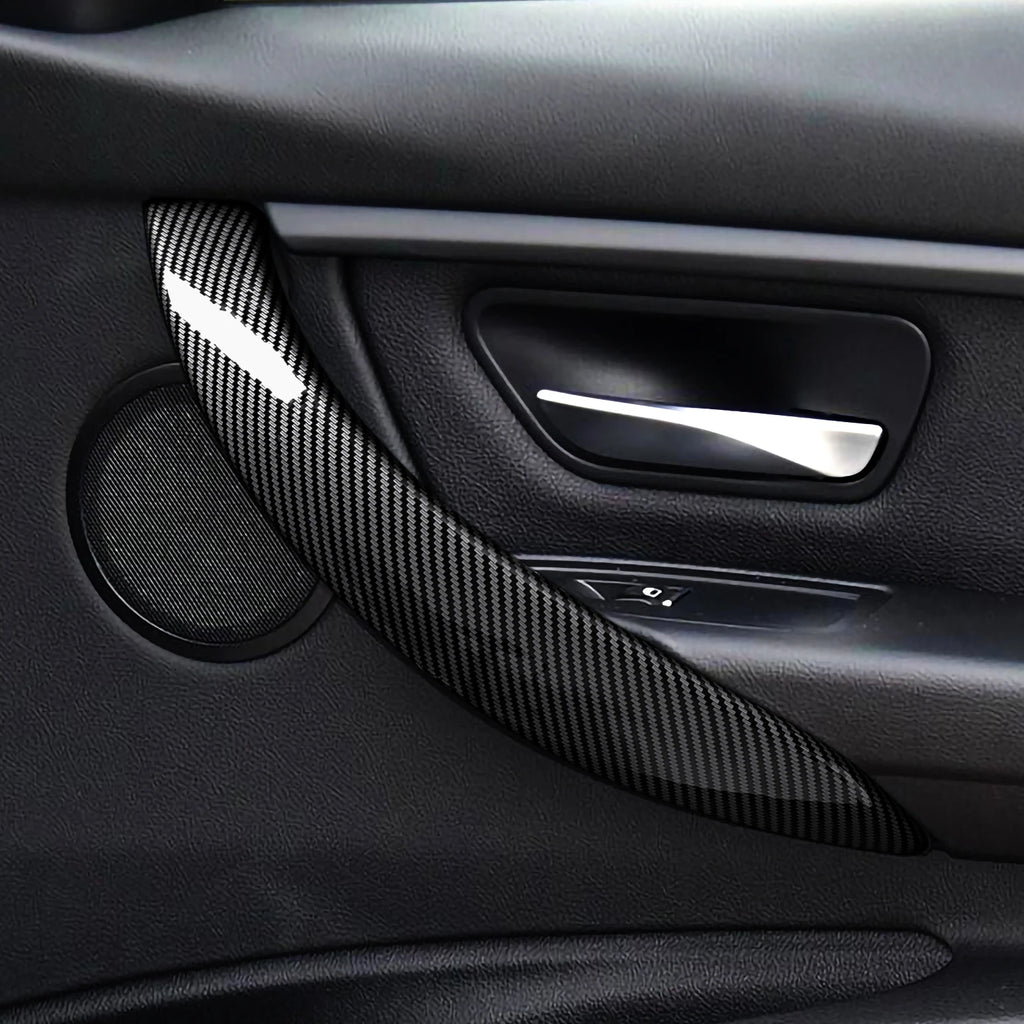 For BMW F30 F31 F34 3GT F32 F33 F36 (2012-2020) Door Handrail Panel Cover Car Trim Accessories, Carbon Fiber ABS Sticker
