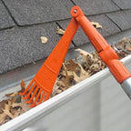 1pcs Gutter Rake From Ground Gutter Cleaning Tools Rotatable Handle Small Rake Rain Gutter Cleaning Tool for Roofs Gutters
