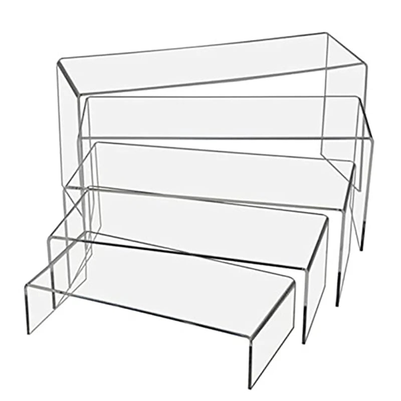 Clear acrylic U-shape display riser stand set, jewelry cupcake shoe figure shelf (1pc/3pcs/5pcs)