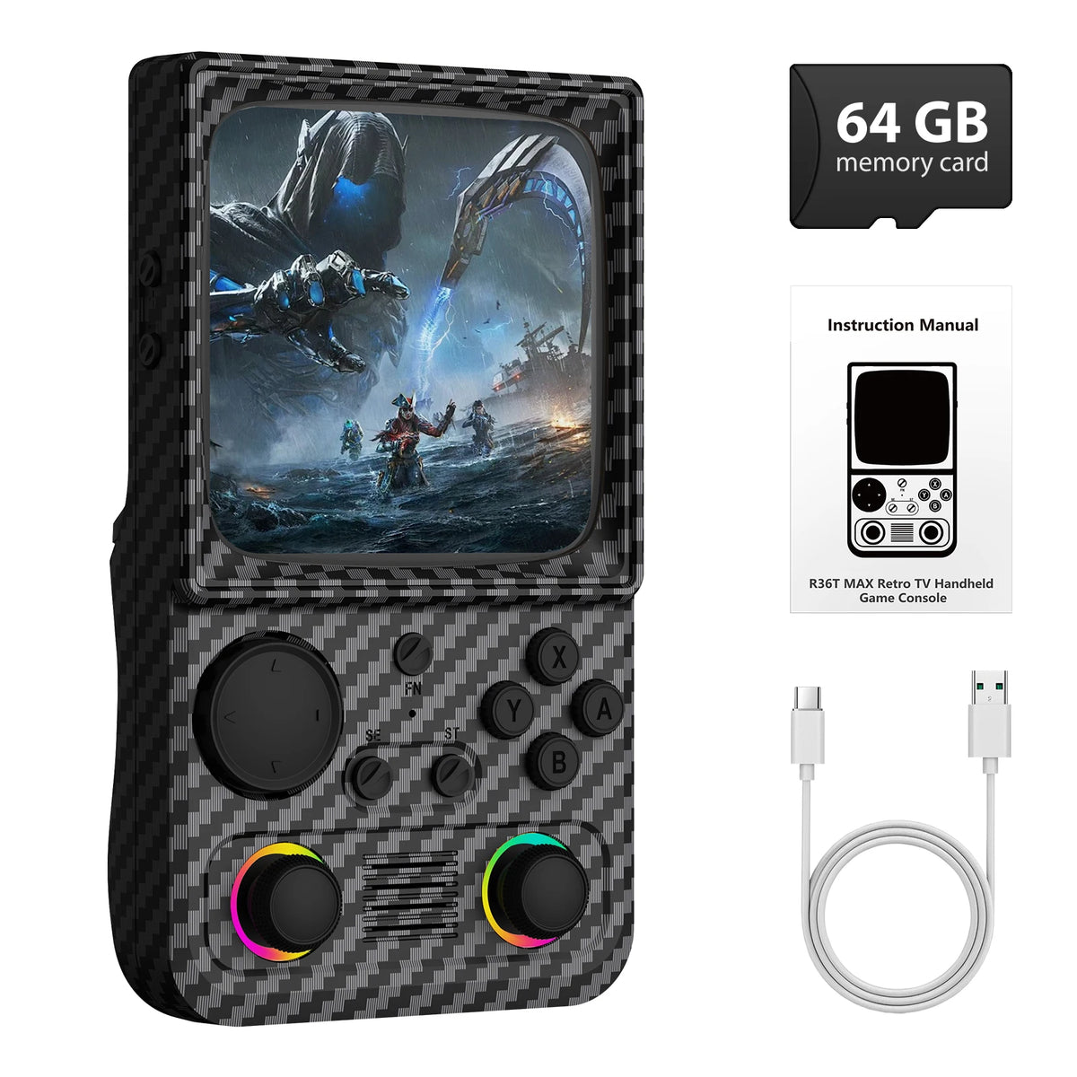 AISLPC R36T MAX Retro Handheld Game Console 22000+Games 4.0'' IPS Screen 64/128GB Supports 5G Portable Pocket Video Player