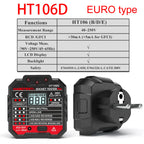 Habotest HT107 Pro Socket Tester A Comprehensive Tool for Voltage, RCD 30mA, UK/EU Plug Grounding, Zero Line, Polarity and Phas