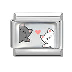 2025 Original Cute Cartoon Colorful Pet Dog Black Cats Italian Charm Links Fit 9mm Stainless Steel Bracelet Men Women DIY Making