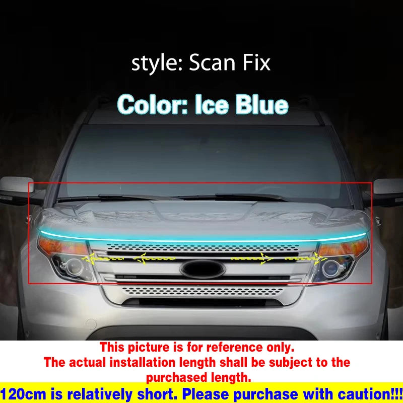 1pcs 12V DRL LED Daytime Running Light For Ford Explorer 2011-2019 Car Headlight Scan Starting LED Strip Day Light Ambient Lamp
