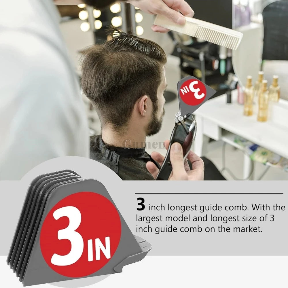 8pcs Hair Clipper Guide Combs Fit Most Size Wahl Clippers Limit Comb With Cutting Lengths From 1.25-3 Inch Attachments For Wahl