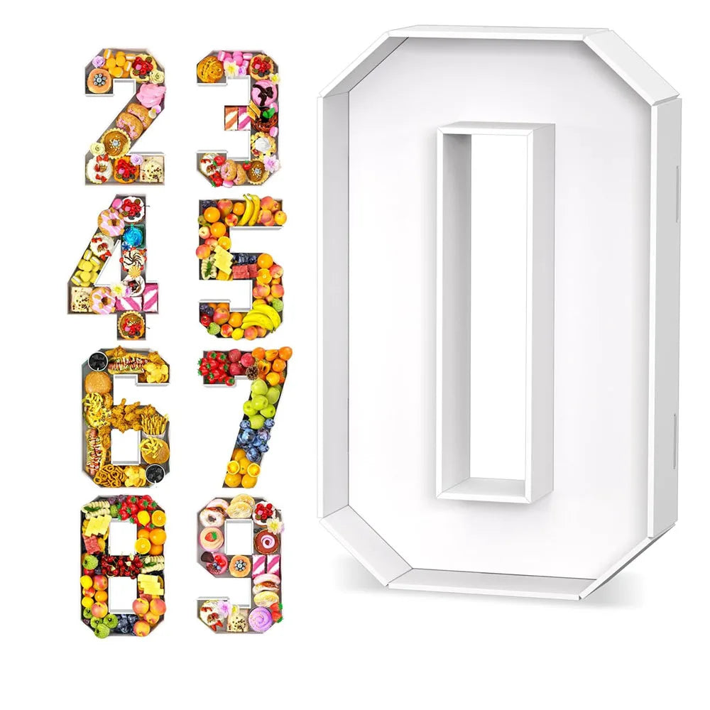 Food Fillable Number Shaped Sweets Flower Candy Cupcake Container Box for Wedding Anniversary Birthday Party Baby Shower Decore