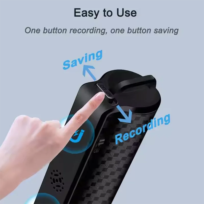 Professional Voice Recorder Digital Audio Dictaphone Waterproof Magnetic Long Standby Time 500hous Recording Pen Noise Reduction