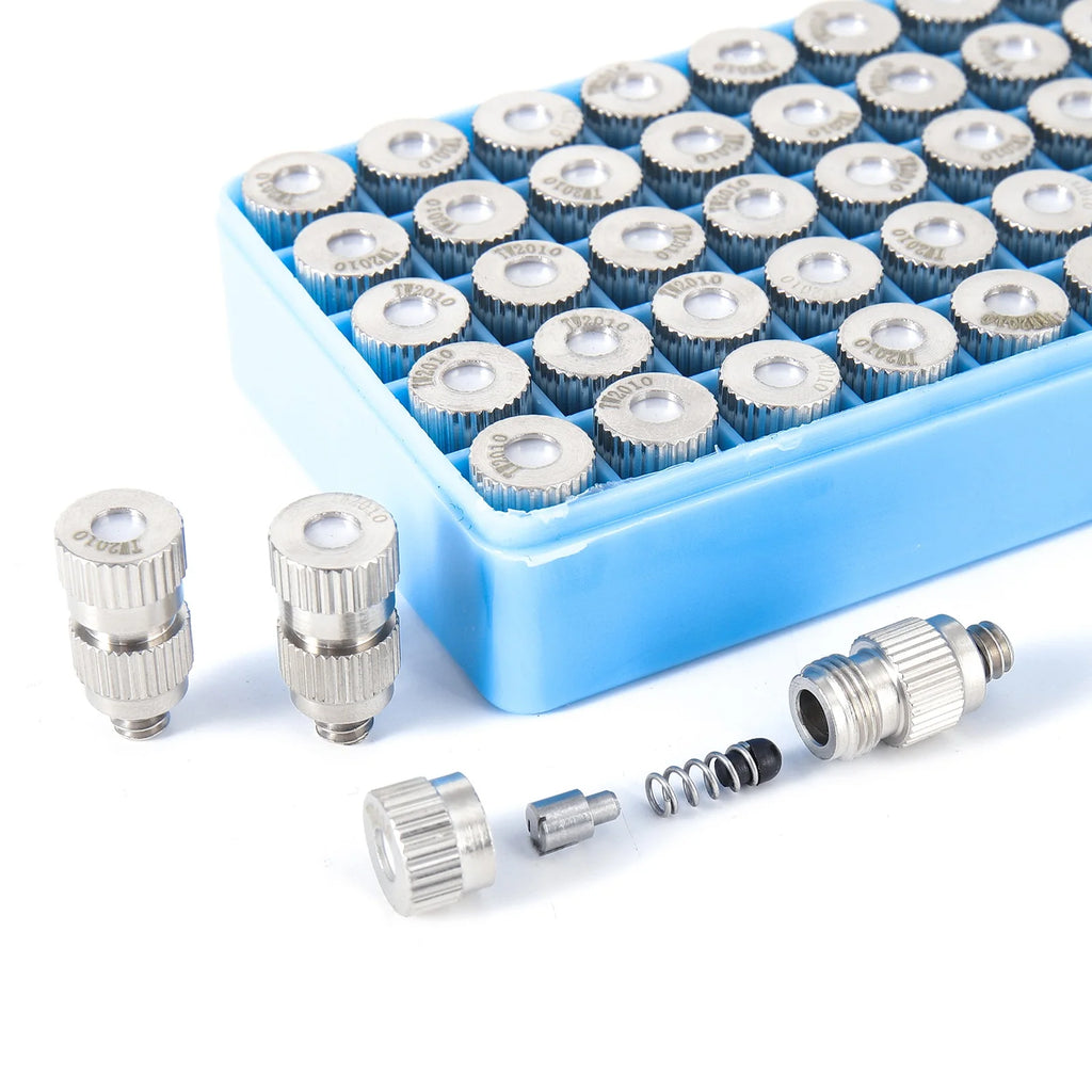 50Pcs 3/16 Inch Thread High Pressure Fog Nozzle Misting Cooling Humidity Sprayer Home Garden landscaping Disinfection Nozzles