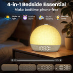 Wake Up Light Sunrise Alarm Clock Timer 30 White Noise Sound Machine Dimmable RGB Night Lights Sleep Aid Snooze Ideal for Gift