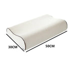Bamboo Memory Foam Neck Pillow 50x30cm Ergonomic Sleeping Pillow with Zipper Cover
