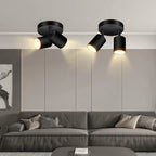 Modern LED Ceiling Light - 350° Rotatable Dual GU10 Wall Light, Black (Energy-Saving) for Hallway, Living Room, Bedroom, Kitchen