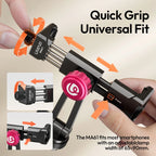 Ulanzi MA61 QuickClip Phone Clamp with Cold Shoe Mount with 360° Rotation 1/4" Screw 65-90mm Width for Tripod Video Light Mount