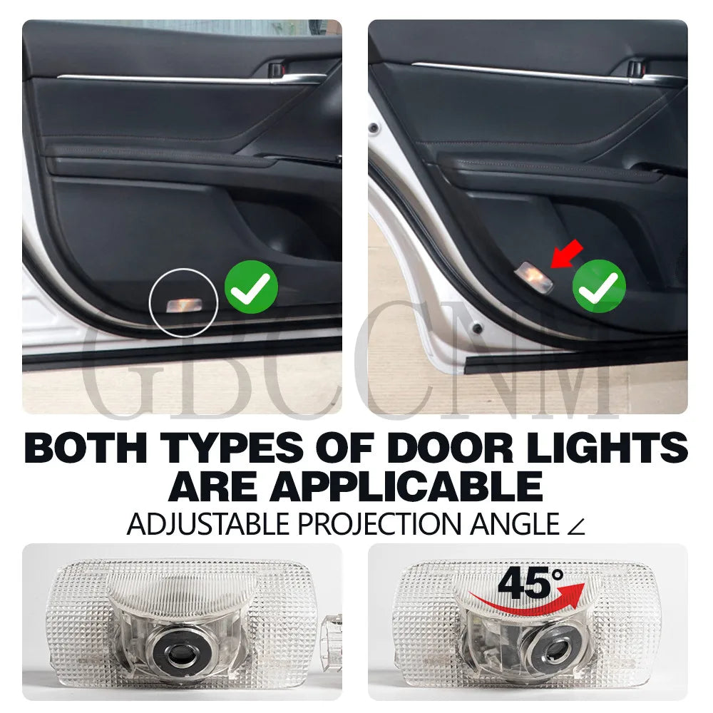 LED Car Ghost Shadow Welcome Door Light Bulbs Accessories For LEXUS RX300 RX330 RX350 RX400h RX450h ES250 ES300 ES300h ES330