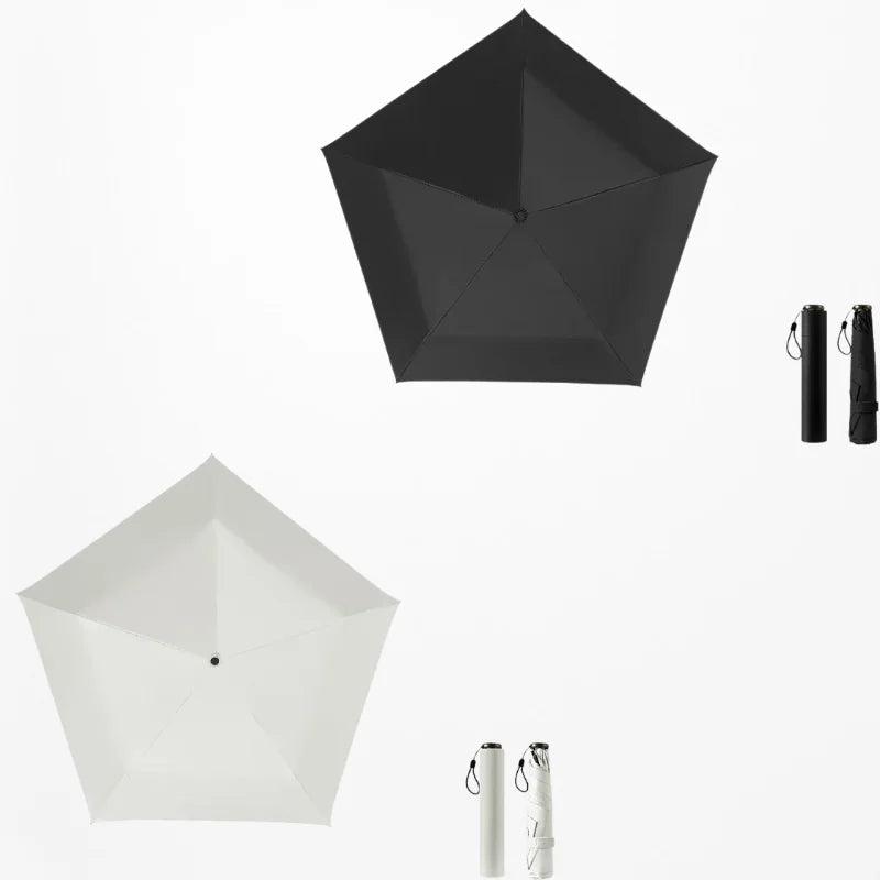 2-in-1 UV Protection Mini Folding Travel Umbrella, Ultralight Pocket Rain Umbrella, 1pc