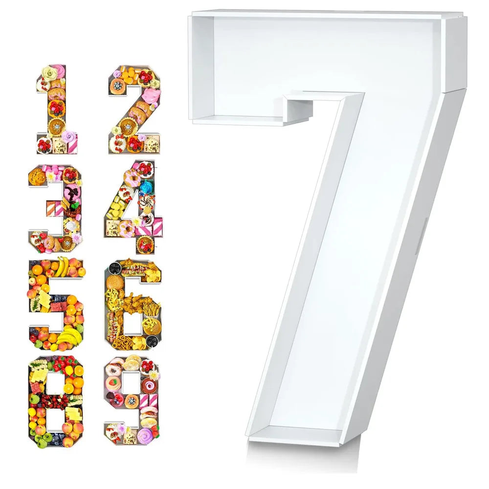 Food Fillable Number Shaped Sweets Flower Candy Cupcake Container Box for Wedding Anniversary Birthday Party Baby Shower Decore