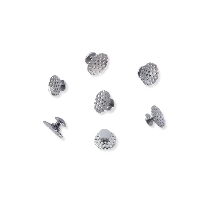 50Pcs/Box Dental Orthodontic Lingual Buttons Metal Bondable Monoblock Mesh Hole Base Composite Buttons Dentistry Accessories