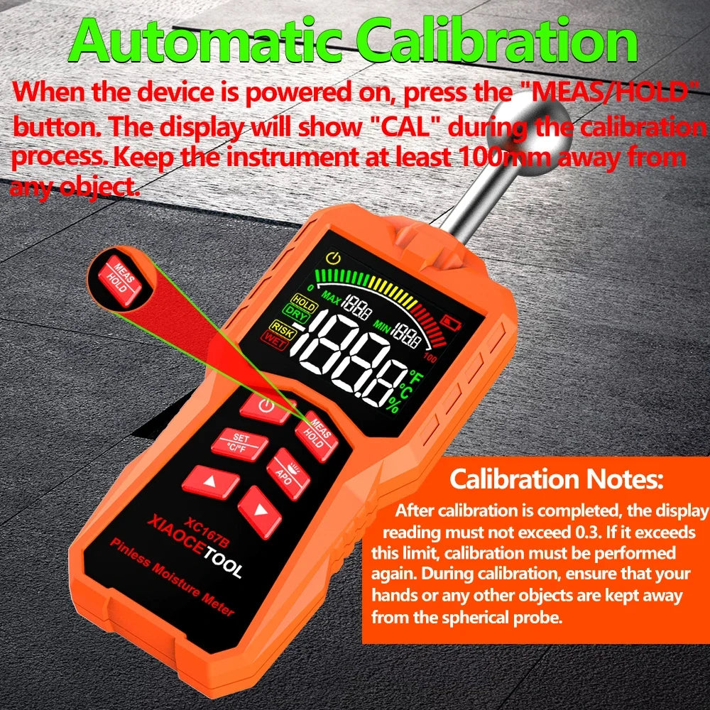 Spherical non-destructive induction moisture meter, high-precision wall water leakage detector, wood furniture humidity tester