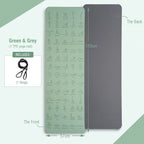 TPE Yoga Mat Non-Slip Eco-Friendly 57x183cm Exercise Mat Mint Green or Pink