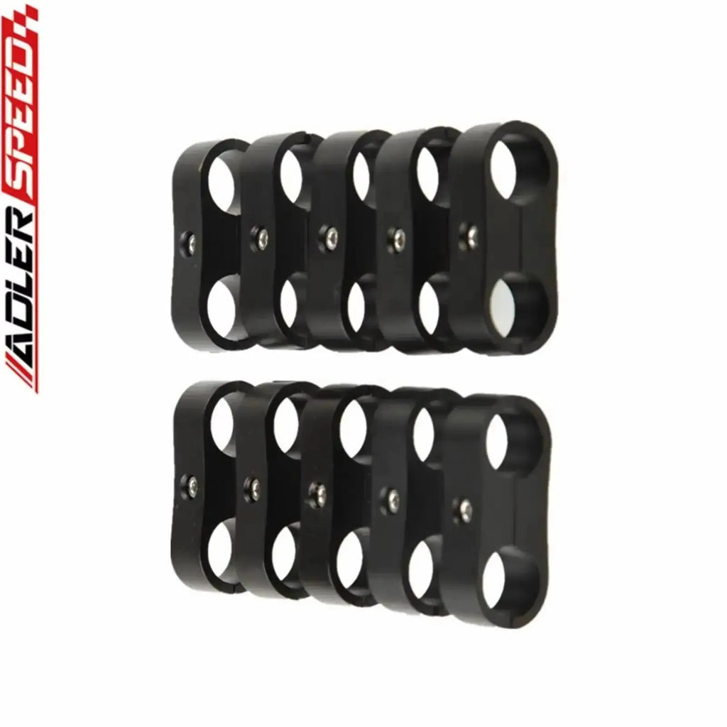 10PCS Universal 3AN 6AN 8AN 10AN 12AN 14AN Billet Oil Fuel Water Hose Tube Seprator Divider Clamp Aluminum Line Separator Kit