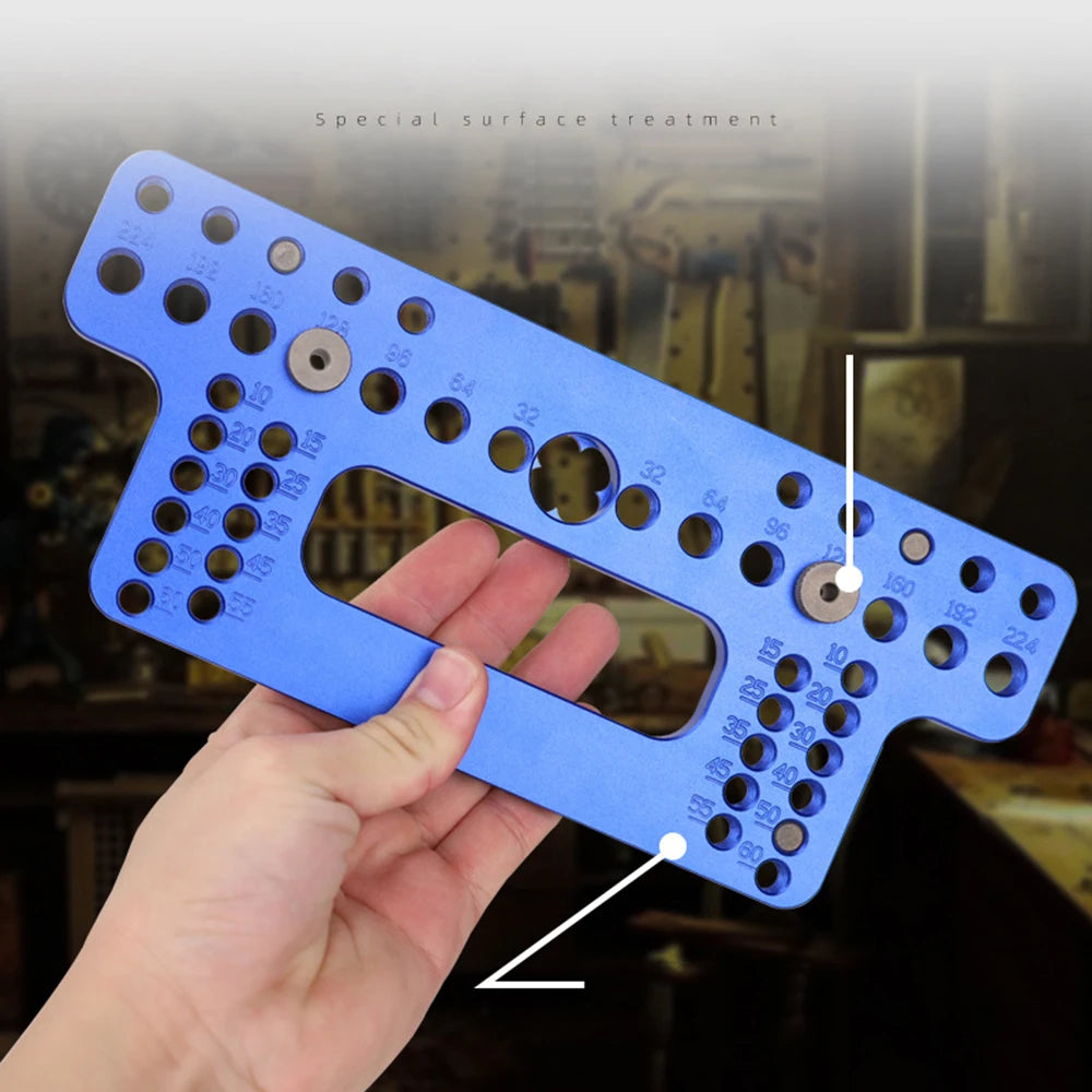 Woodworking Wood Door Handle Locator Puncher for Wardrobe Door Cabinet Positioner Drill Guide Sleeve Aluminum Alloy Pocket Jig