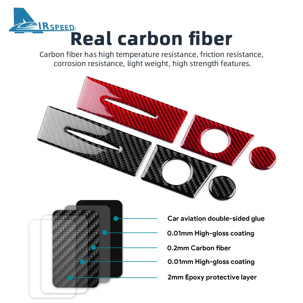 Real Soft Carbon Fiber Trim Sticker For Mercedes Benz SLK R171 2004 2005 2006 2007 2008 2009 2010 Car AC Storage Bottom Panel
