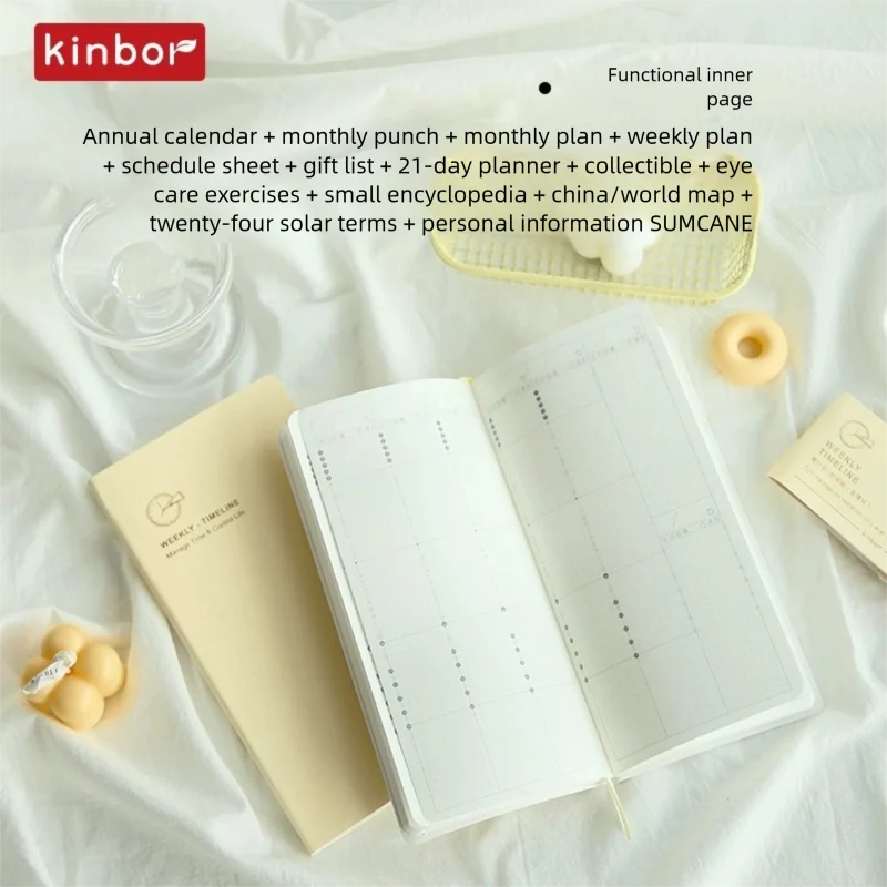 Kinbor Weekly Planner 2026 A5 A6 Pocket Notebook Daily Plan Month Year Calendar Agenda Soft Cover Timeline Schedule Note Book