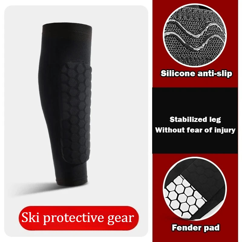Ski Shin Guard Sleeves Pair, EVA Padded Anti‑Shin Bang Boot Bite Relief, Impact‑Absorbing Calf Protector for Skiing Snowboarding