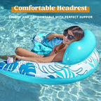 JOYFY Inflatable Pool Chair Floats with Headrest & 2 Cup Holders, 2 Pack