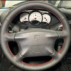 Hand Stitched Genuine Leather Non-slip Breathable Car Steering Wheel Cover for Porsche 986 1998-2004 DIY Car Interior