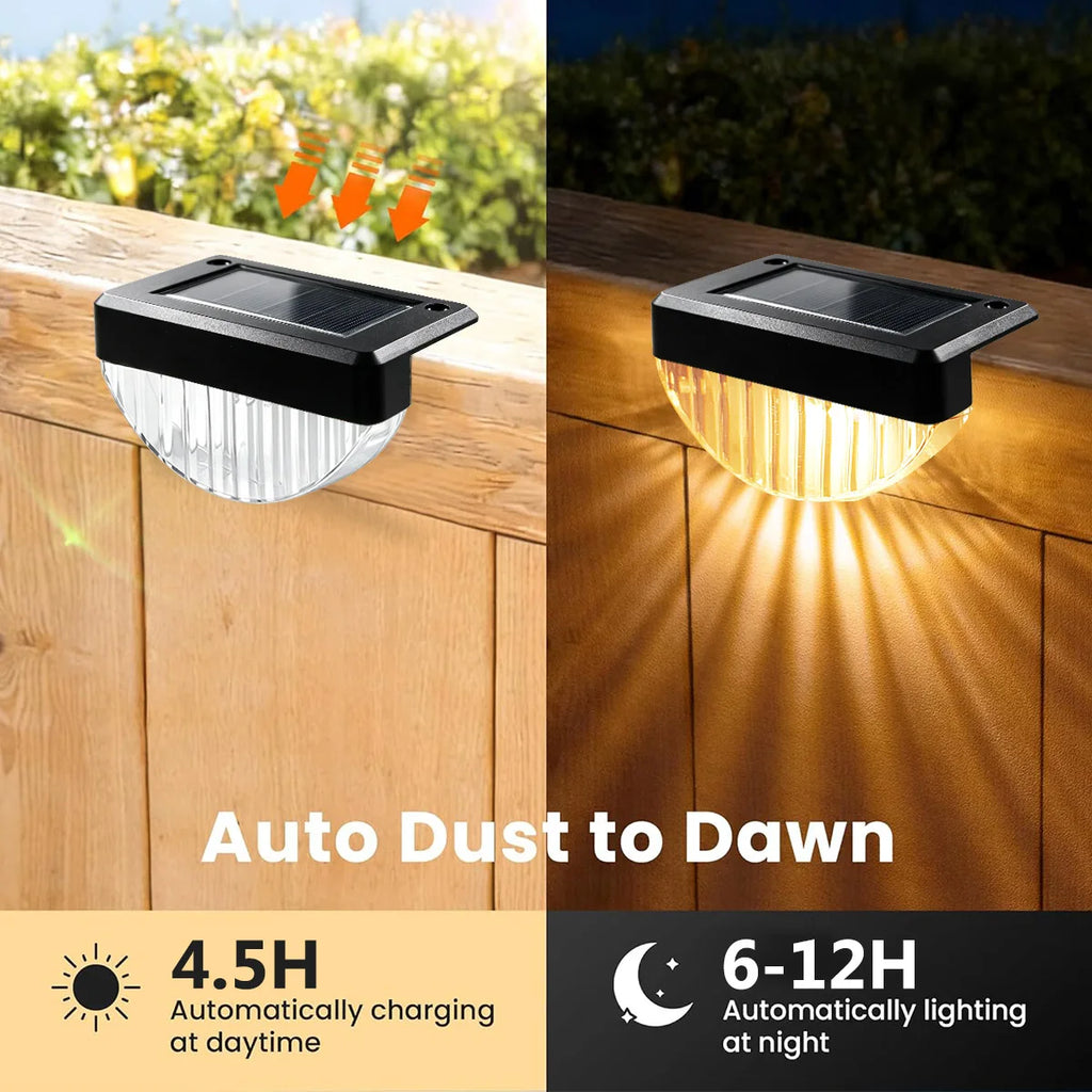 Solar Deck Lights Outdoor 8/16 Pack Solar Step Light Waterproof Fence Lights for Patio Stairs Post Pathway Porch Driveway Yard