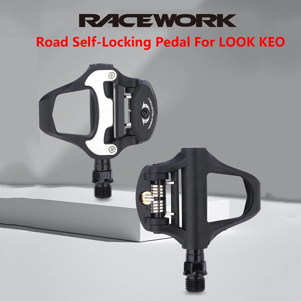 RACEWORK Road Bike Pedals Clipless Clip-On Pedals With Sealed Bearings Nylon Ultralight Pedals For Gravel Cycling Parts