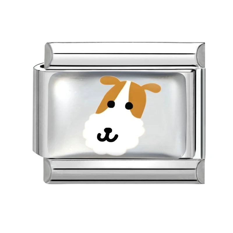 2025 Original Cute Cartoon Colorful Pet Dog Black Cats Italian Charm Links Fit 9mm Stainless Steel Bracelet Men Women DIY Making