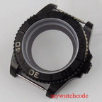 PVD Black 40mm Watch Case for NH34 NH35 NH36 NH70 NH72 Jubilee Steel Bracelet Sapphire Crystal
