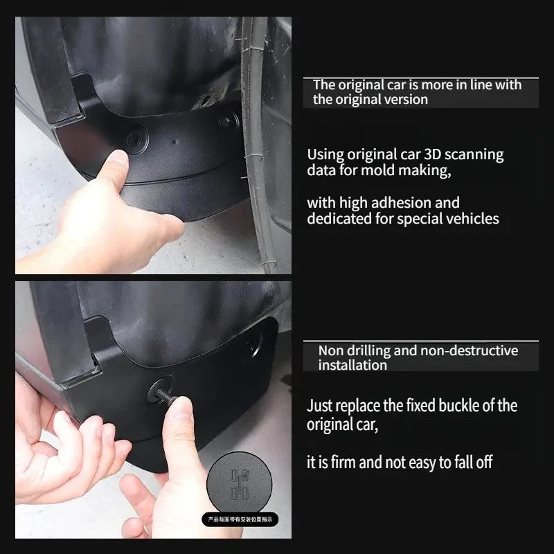 Mud Flaps Mudguards Replacement Splash Guards for Tesla Model 3 Y Highland Juniper 2025 Car Modification Hidden Special Mudguard