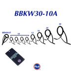 Original Fuji KW30-8A10A Silver or Dark Grey Color Alconite Guide set for Surfcasting Rod and Heavy Surf Fishing Rods components